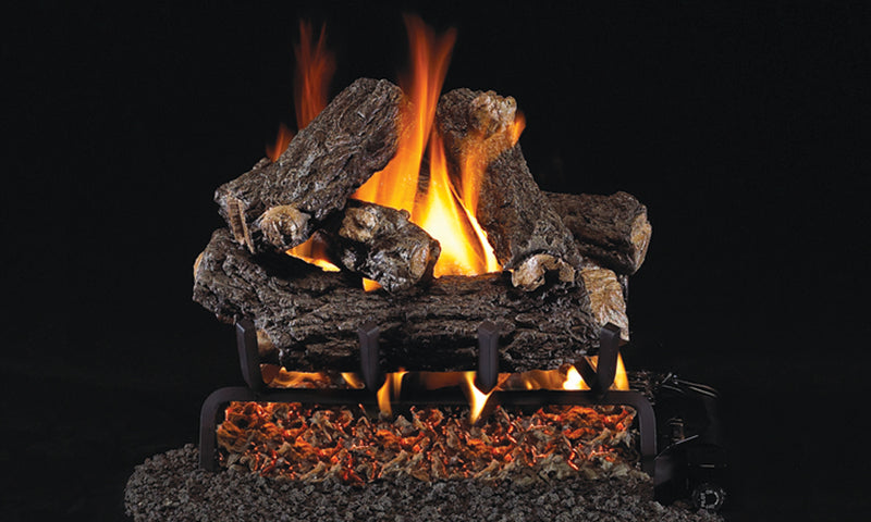 18" Rustic Oak Outdoor Vented Gas Log Set | Real Fyre