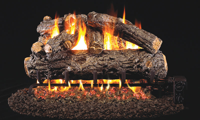 16" Rustic Oak Designer Vented Gas Log Set | Real Fyre