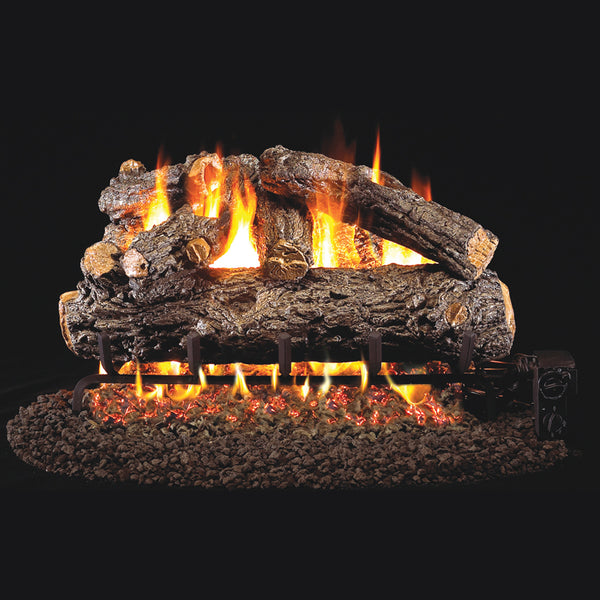 30-inch Rustic Oak Designer ANSI Vented Gas Log Set by Real Fyre
