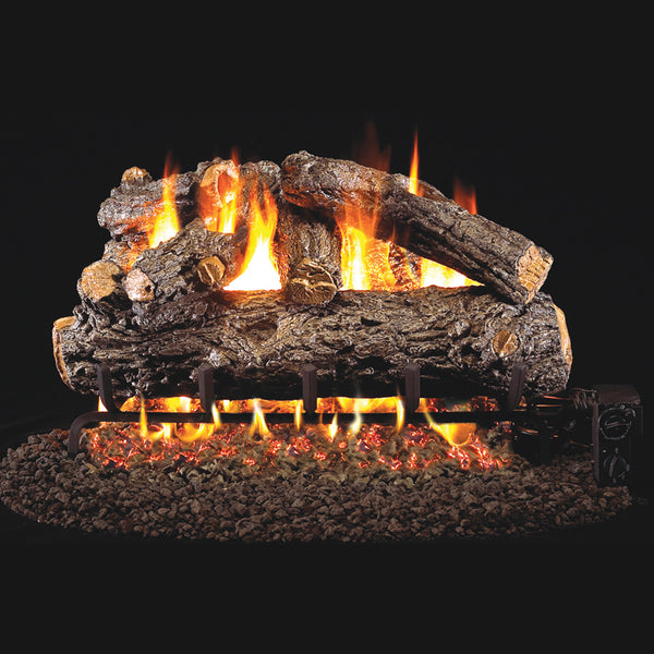 18" Rustic Oak Outdoor Vented Gas Log Set | Real Fyre