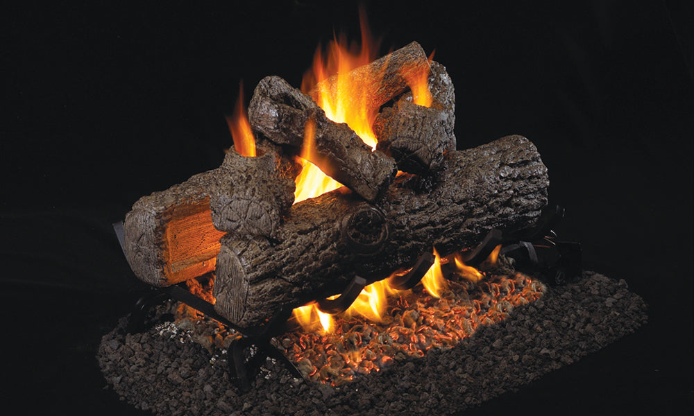 Real Fyre Golden Oak Designer + See-Through Vented Gas Logs