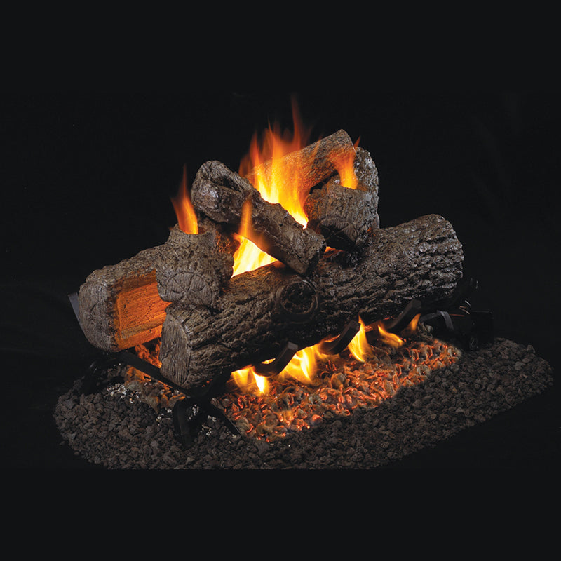 16" Golden Oak Designer + See-Through Vented Gas Logs | Real Fyre