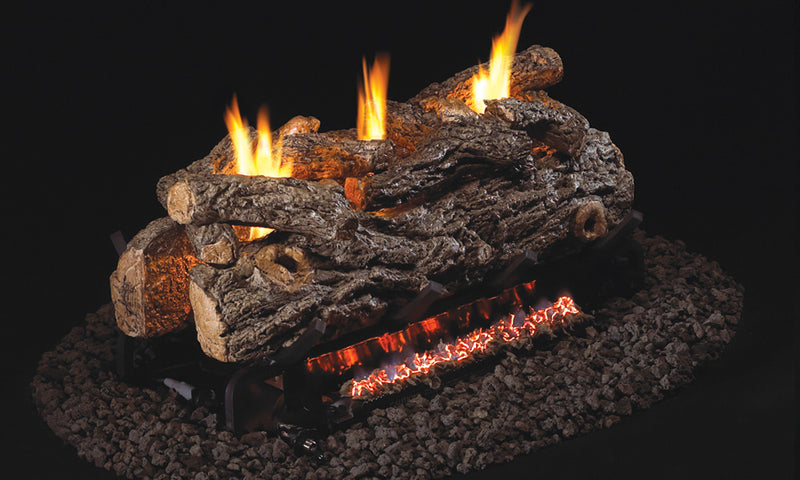30" Golden Oak Designer Ventless Refractory Gas Log Set | Real Fyre