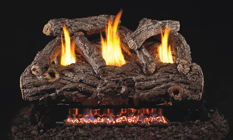 30" Golden Oak Designer Ventless Refractory Gas Log Set | Real Fyre