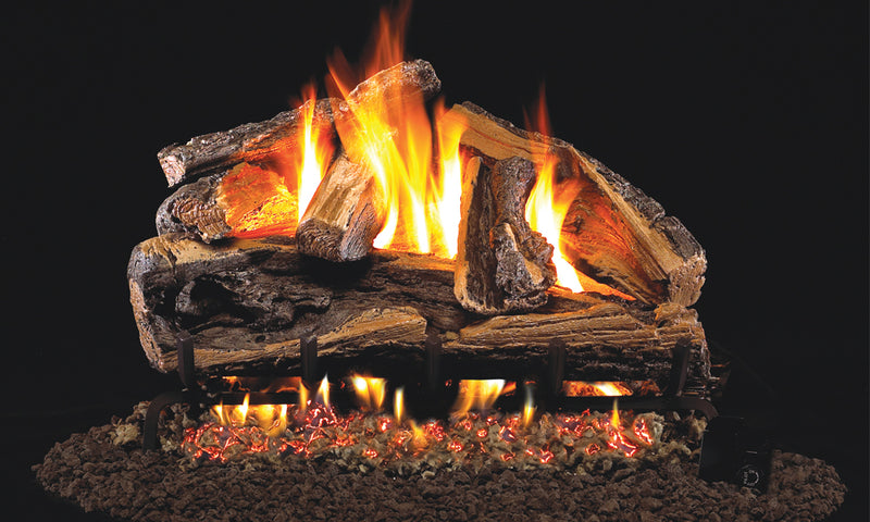 24" Rugged Split Oak Vented Gas Log Set | Real Fyre