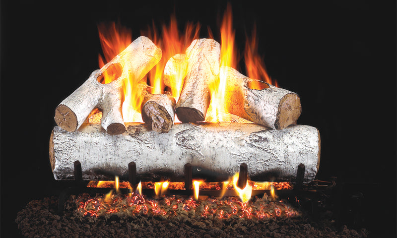 18" White Birch Vented Gas Log Set | Real Fyre