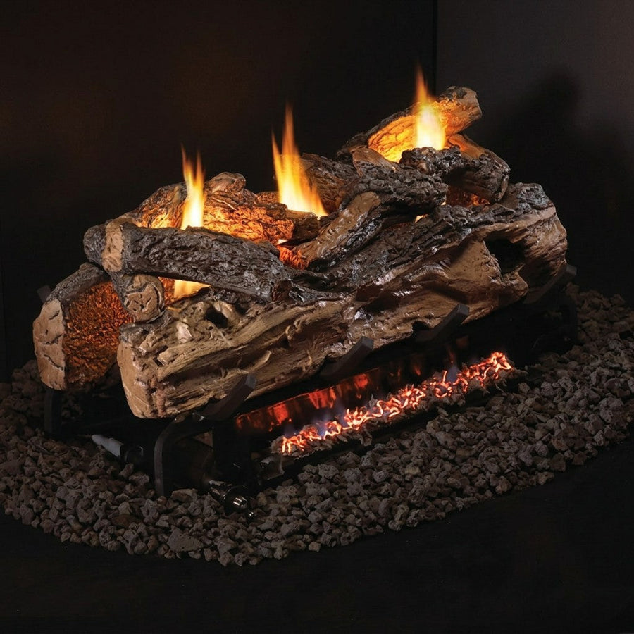 Peterson Split Oak See-Through Ventless Gas Logs