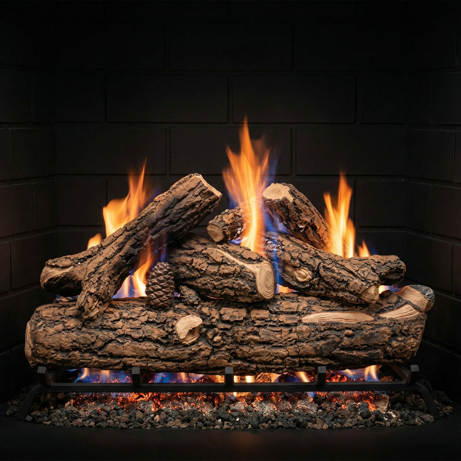 Country Oak Deluxe Gas Log Set