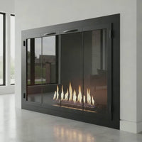 Carolina Traditional Steel Fireplace Glass Doors | Masonry & — fire animation (loop)