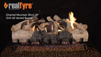 Real Fyre video: Charred Mountain Birch — 36" shown. Size and configuration may vary.