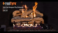 Real Fyre video: Split Oak Designer Plus Enhanced — 24" shown. Size and configuration may vary.