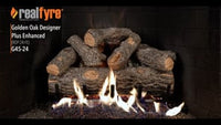 Real Fyre video: Golden Oak Designer Plus Enhanced — 24" shown. Size and configuration may vary.