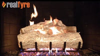 Real Fyre video: Mountain Birch with G45 burner — 24" shown. Size and configuration may vary.