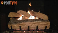 Real Fyre video: Split Oak with G45 burner — 24" shown. Size and configuration may vary.