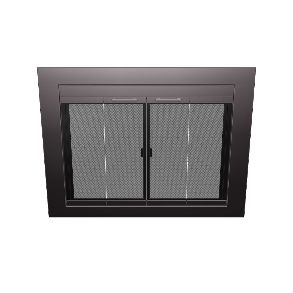 Armitage Flat Dark Grey Masonry Fireplace Door, Modern & Durable