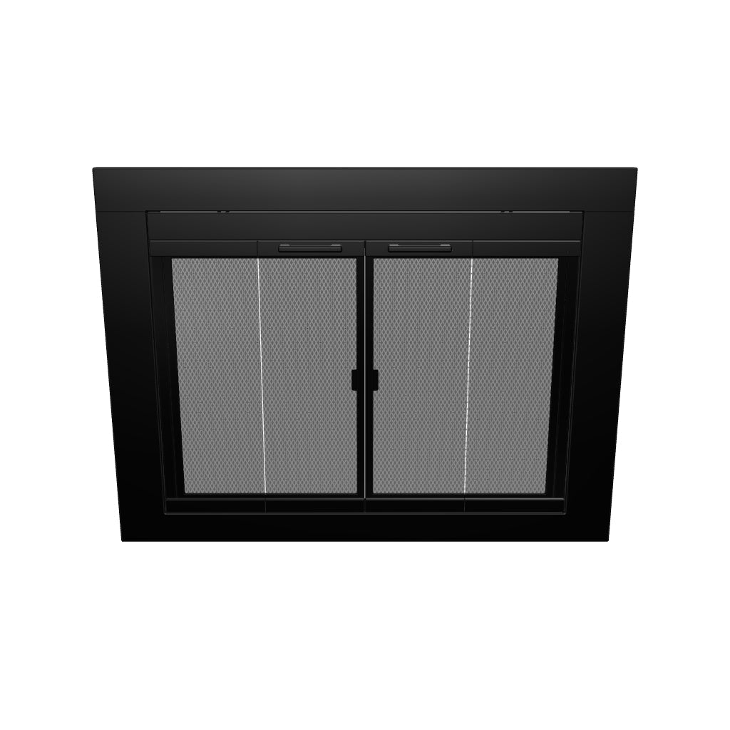 Ardmore Flat Black Masonry Fireplace Door | Durable Design