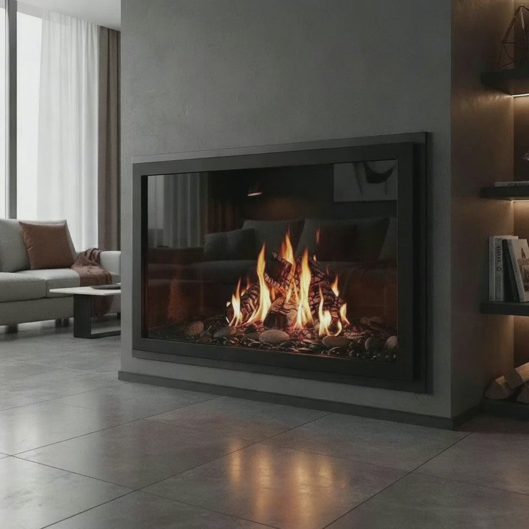 Slim Moderne - Masonry & Prefab Fireplace Glass Doors | Cust — fire animation