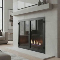 Legend Custom Masonry & Prefab Fireplace Glass Doors — fire animation
