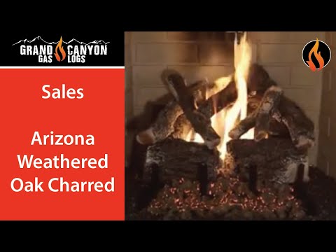 30" Arizona Weathered Oak Charred See-Through Vented Gas Log Set | Grand Canyon