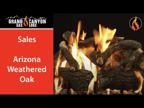 60" Arizona Weathered Oak Vented Gas Log Set | Grand Canyon