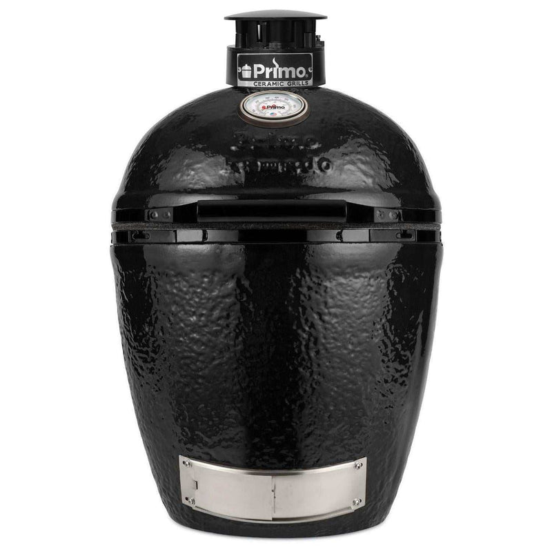 Primo All-In-One Round Ceramic Kamado Grill With Cradle & Side Shelves - Large Round - ExceptionalFire