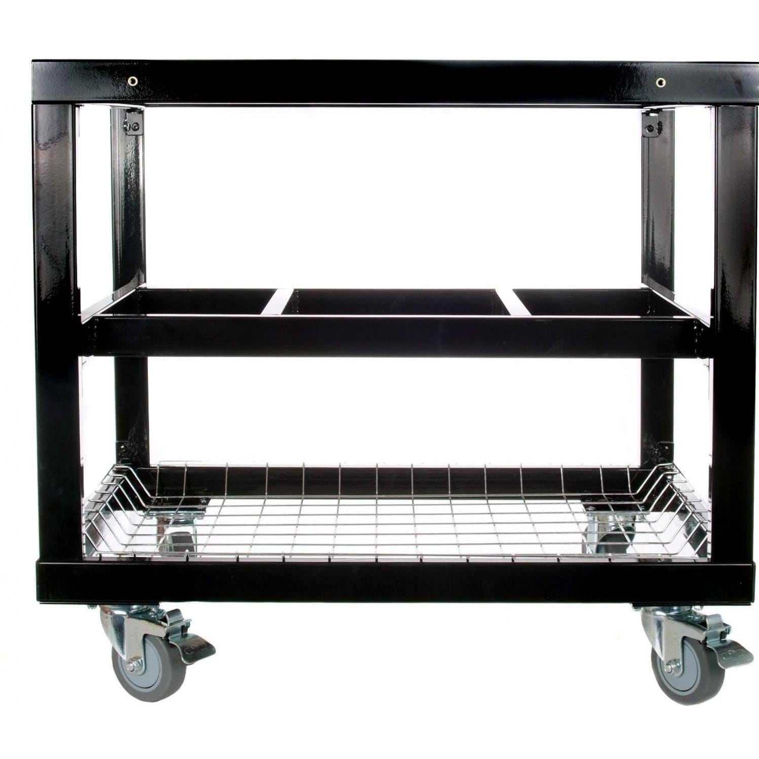 Primo Jack Daniels Edition Oval XL 400 Ceramic Kamado Grill On Steel Cart With 2-Piece Island Side Shelves