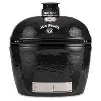 Primo Jack Daniels Edition Oval XL 400 ceramic kamado grill with stainless steel grates and black ceramic body