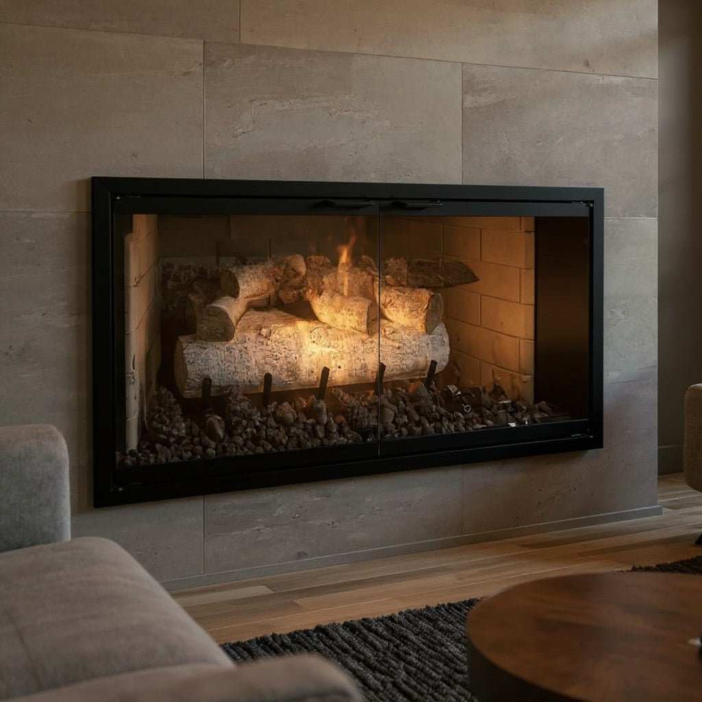 Rainbow aluminum fireplace glass doors with tempered glass