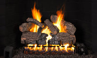 Real Fyre 24" Charred Oak Enhanced Vented Gas Log Set — original product reference. Arrangement and burner hardware vary by selected size and configuration.