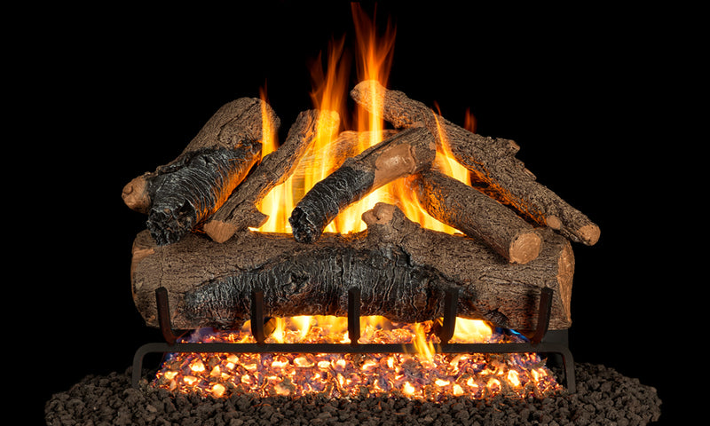 Real Fyre 18" Colonial Oak Vented Gas Log Set — original product reference. Arrangement and burner hardware vary by selected size and configuration.