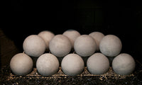 Real Fyre Graystone 5-inch spheres — manufacturer finish reference on P45; not this custom PB-36 arrangement