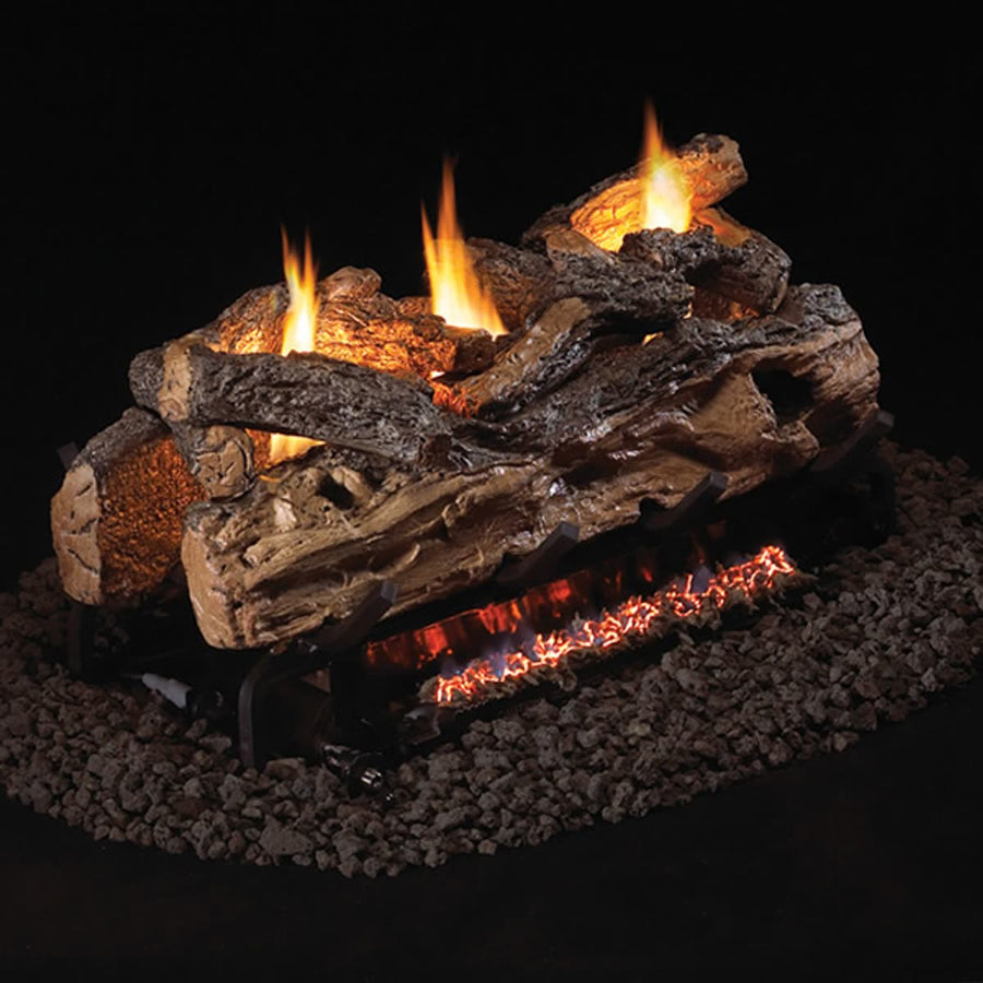 Split Oak See-Through Ventless Gas Log Set