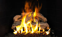 Real Fyre 30" Split Oak Designer Plus Enhanced Vented Gas Log Set — original product reference. Arrangement and burner hardware vary by selected size and configuration.