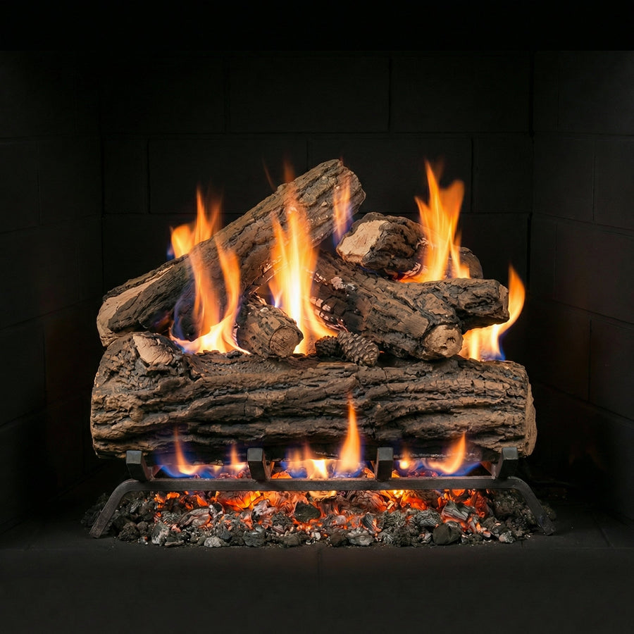 Country Oak Deluxe Gas Log Set
