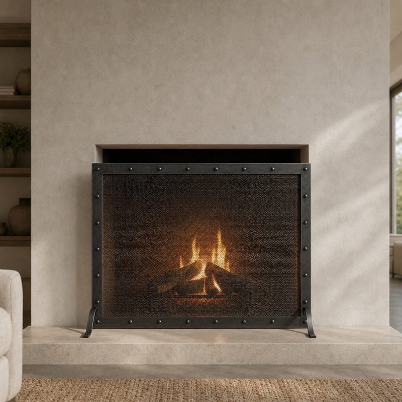 Fireplace Screen Custom Made | Black Rock, 21 Finishes