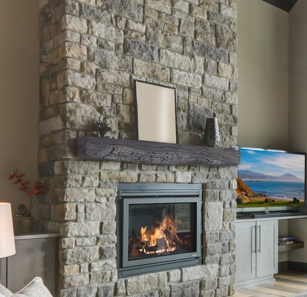 Rickhouse Non-Combustible Concrete Mantel Shelf Eclipse Finish - ExceptionalFire
