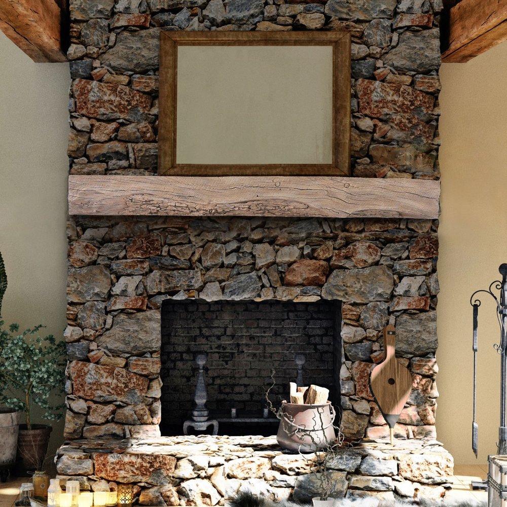Rickhouse Non-Combustible Concrete Mantel Shelf Pale Honey Finish - ExceptionalFire