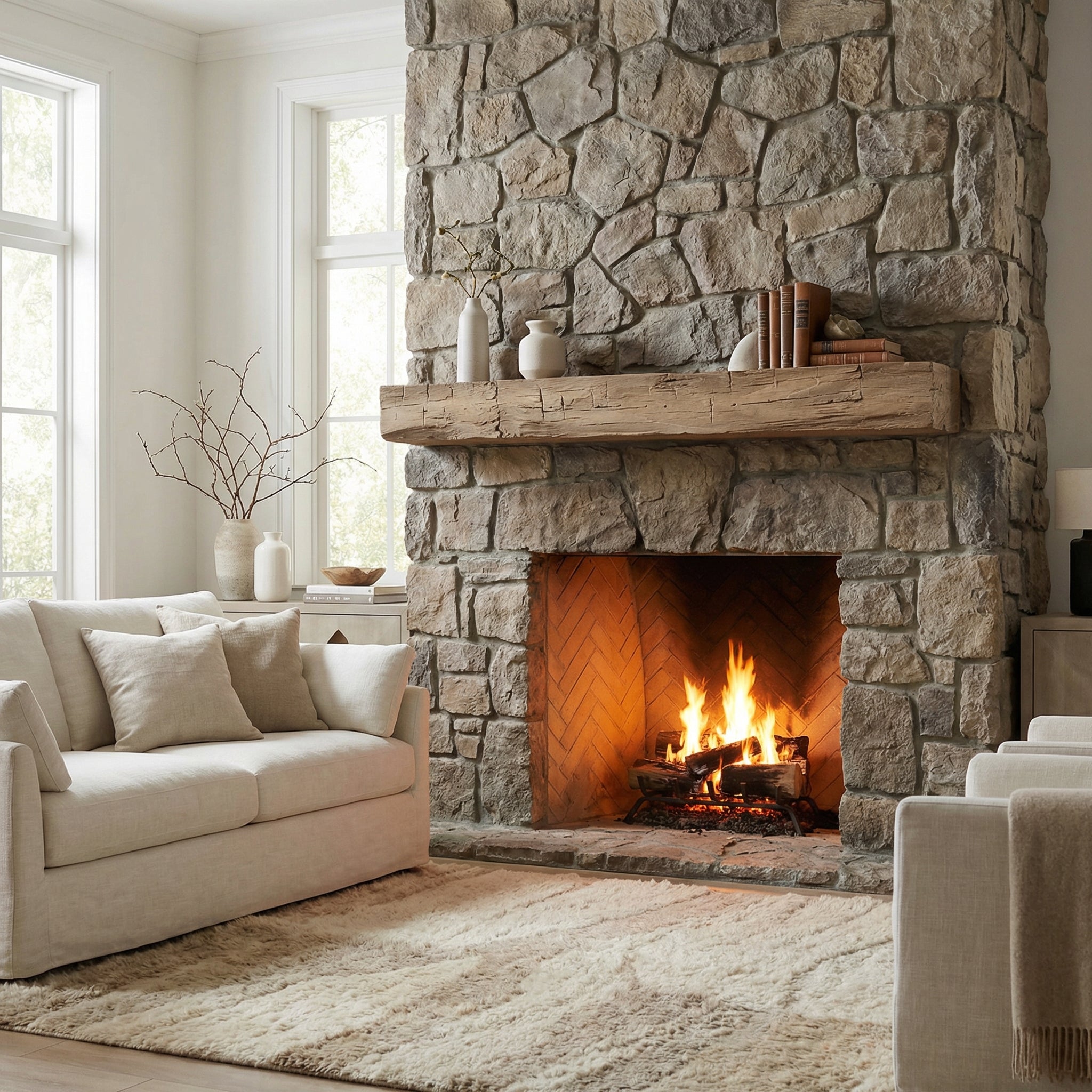 Hayloft Non-Combustible Concrete Mantel Shelf Pale Honey Finish