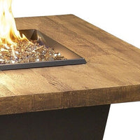 American Fyre Designs Reclaimed Wood Cosmopolitan 54" Rectangle Fire Table - French Barrel Oak