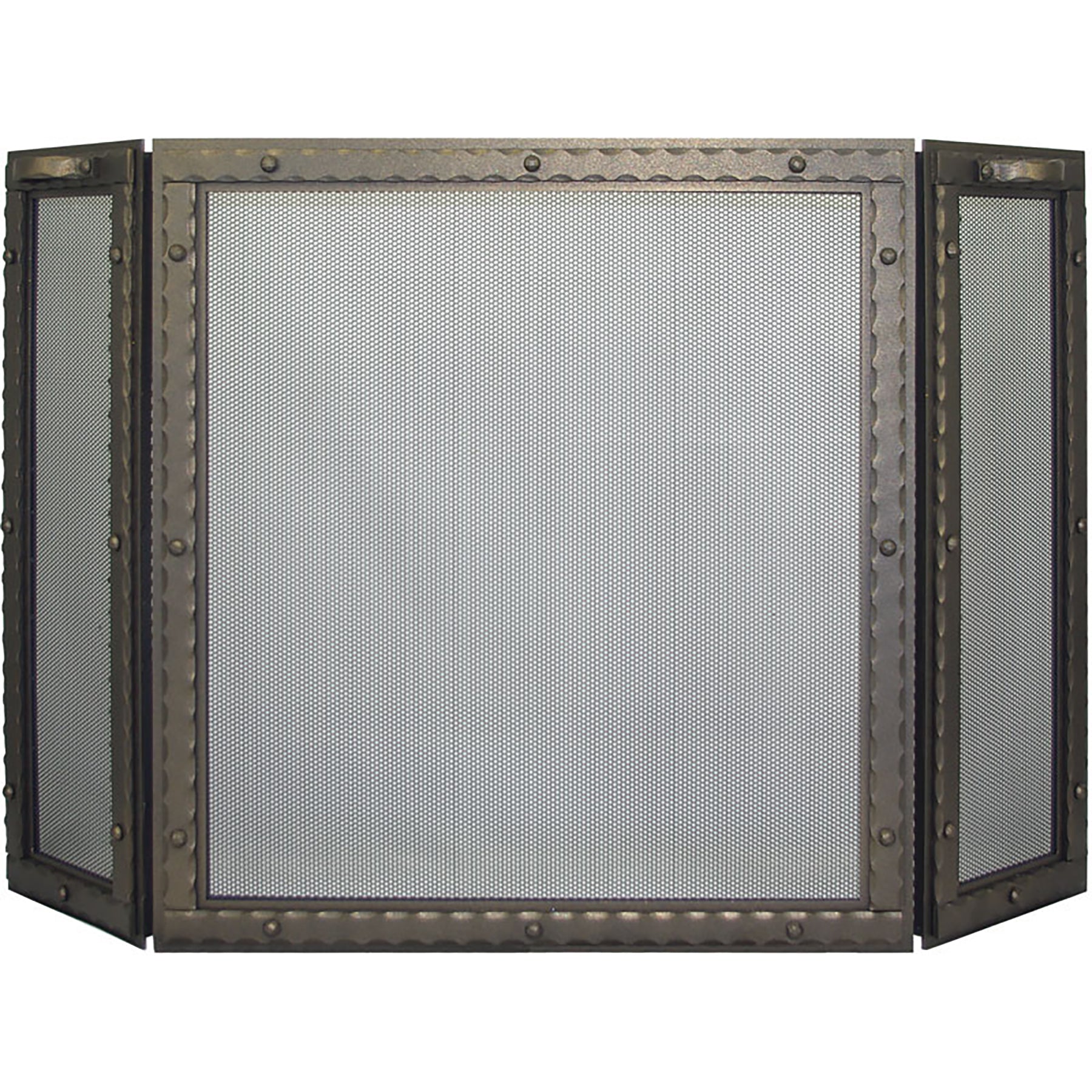 Free Standing Fireplace Screen Custom Made Blacksmith Triple Panel