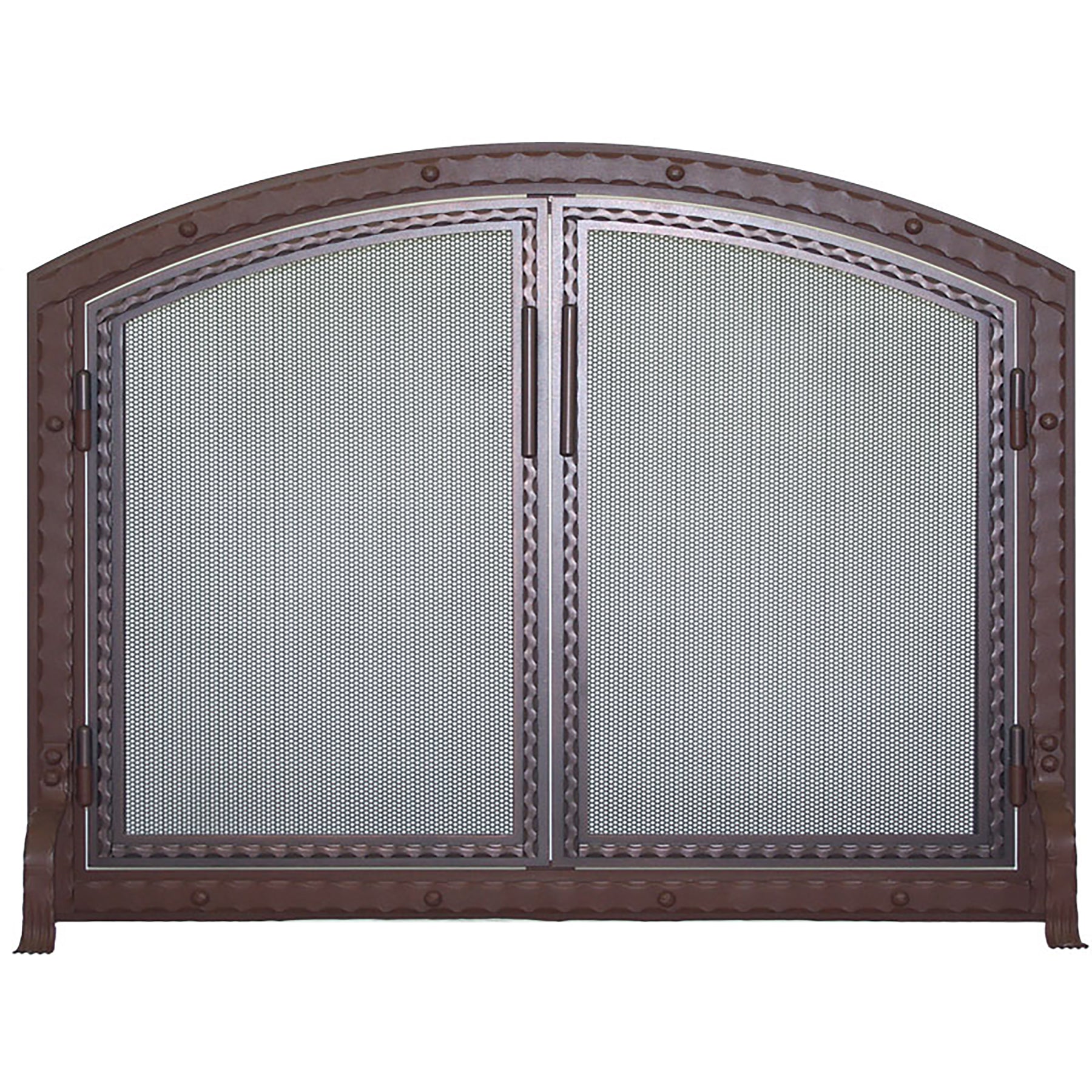 Free Standing Fireplace Screen Custom Made Blacksmith Arch Working Doors