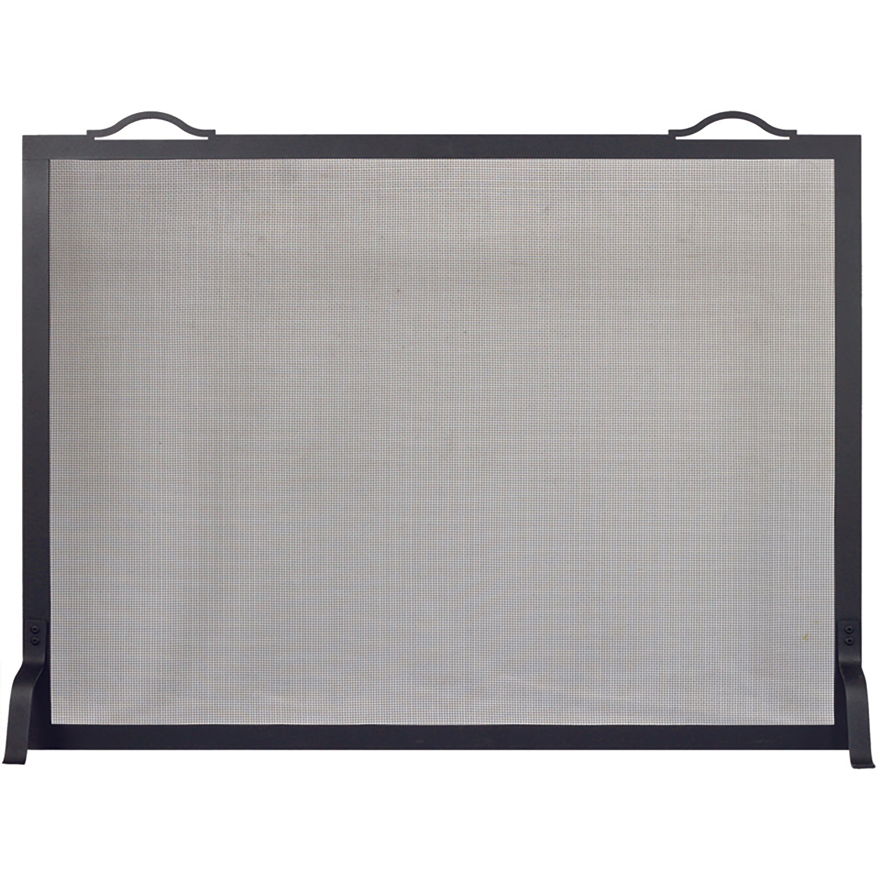 Free Standing Fireplace Screen Custom Made Essentials Rectangle with Laser-Cut Handles
