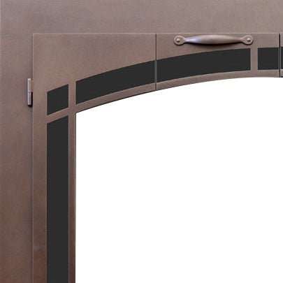 Sierra Arch Pane - Custom Steel Masonry & Prefab Fireplace Doors - ExceptionalFire