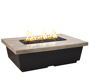 Silver Pine Contempo Rectangle Firetable - ExceptionalFire