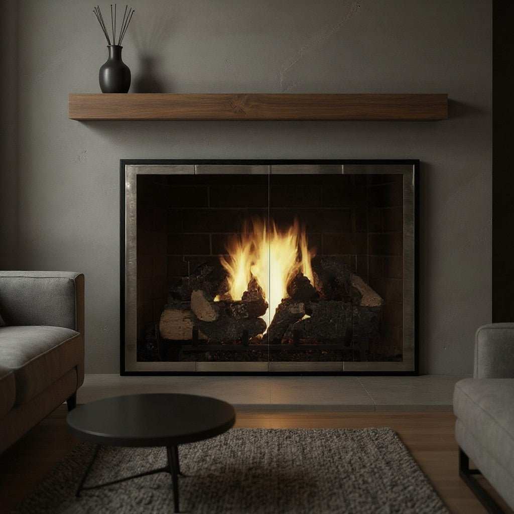 Slim Moderne - Masonry & Prefab Fireplace Glass Doors - ExceptionalFire