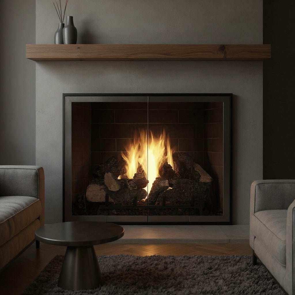 Slim Moderne - Masonry & Prefab Fireplace Glass Doors - ExceptionalFire