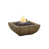 American Fyre Designs 36" Reclaimed Wood Bordeaux Square Fire Bowl