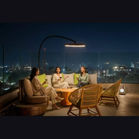 Bromic Eclipse Smart-Heat Portable 2900W Electric Patio Heater with Light & Dimmer - Matte Black