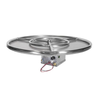 Grand Canyon 18" Round Flat Stack Fire Pit Burner Kit - Electronic Ignition (Propane)