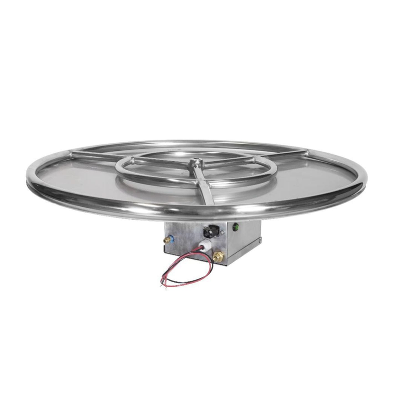 Grand Canyon 18" Round Flat Stack Fire Pit Burner Kit - Electronic Ignition (Propane)